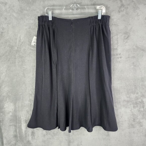 Woman Black Cato A-Line Skirt Elastic Waistband Zipper Closure Size 14/16W - Picture 9 of 12